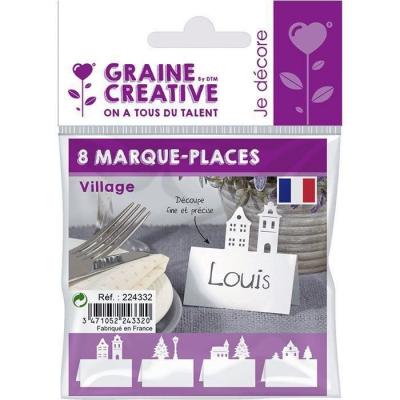 GRAINE CREATIVE ON A TOUS DU TALENT Marque places pour table de No&euml;l - Village
