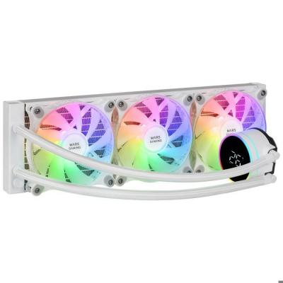 MARS GAMING Refroidissement Liquide 600W ML-LCD360, 3x Ventilateur ARGB, Blanc