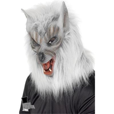 SMIFFYS  Masque de loup, Argent, Couvrant la t&ecirc;te, latex, Gris