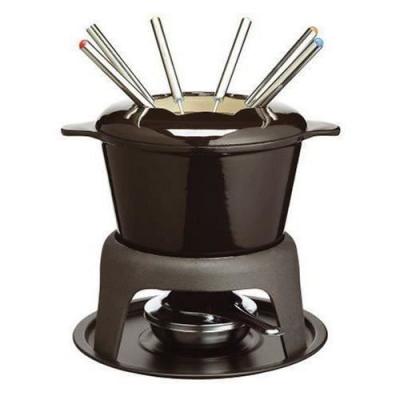 MASTERCLASS Master class service &agrave; fondue 6 fourchettes fonte &eacute;maill&eacute;e noir