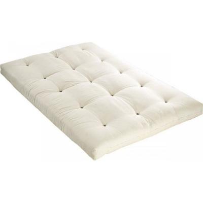 TERRE DE NUIT  - Matelas futon &eacute;cru en coton 140x190 - Ecru