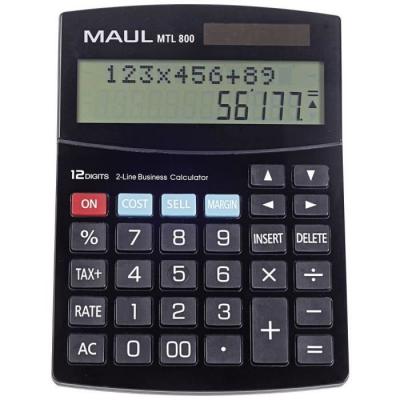 MAUL  MTL 800 Calculatrice de bureau noir Ecran: 12 &agrave; pile(s), solaire
