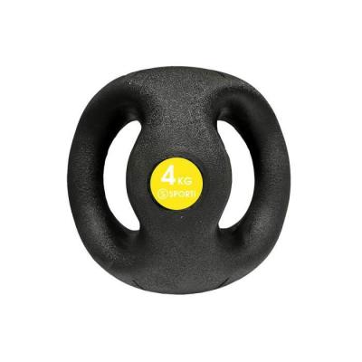 SPORTI M&eacute;decine ball &agrave; double poign&eacute;es  France - noir/jaune