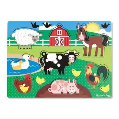 MELISSA & DOUG Melissa & Doug forme puzzle ferme animaux 8 pi&egrave;ces