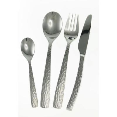 INCONNU M&eacute;nagere 24 pieces facette acier inox martel&eacute;