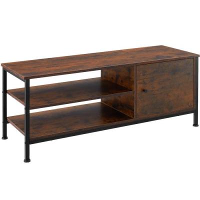 TECTAKE Meuble bas Durban 110x40x45,5cm - Bois fonc&eacute; industriel, rustique