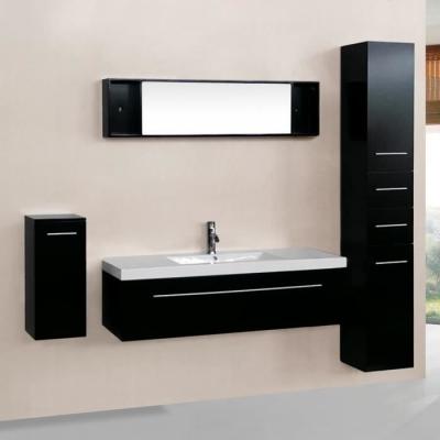 Ensemble salle de bain 3 meubles blanc + 1 vasque + 1 miroir AGATHE