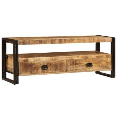 HELLOSHOP26 Meuble t&eacute;l&eacute; buffet tv t&eacute;l&eacute;vision design pratique 120 cm bois solide de manguier 2502063