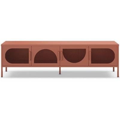 HOMIFAB Meuble tv 4 portes en m&eacute;tal terracotta 180 cm - inoa INOA 