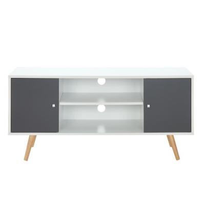 BAITA Meuble tv babette blanc et gris anthracite 116cm - Gris