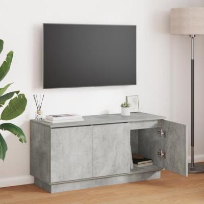 VIDAXL  Meuble Tv B&eacute;ton Gris 100x38x49 Cm Bois D'ing&eacute;nierie