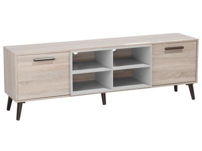 BELIANI  - Meuble TV bois clair et gris ALLOA