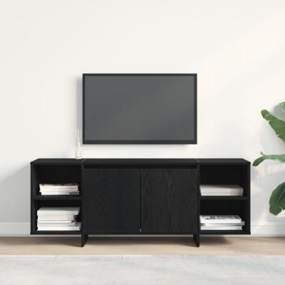 VIDAXL Meuble TV Ch&ecirc;ne noir 120x30x40,5 cm Fabriqu&eacute; en bois d ing&eacute;nierie
