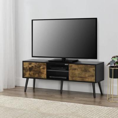 EN.CASA Meuble TV Eskilstuna 120 x 30 x 47 cm Noir Bois Fonc&eacute; []