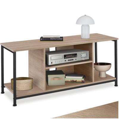 TECTAKE Meuble TV Style industriel Bois clair industriel, Ch&ecirc;ne Sonoma