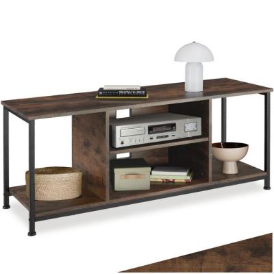 TECTAKE  Meuble bas avec quatre compartiments ouverts et une &eacute;tag&egrave;re variable - 120 cm