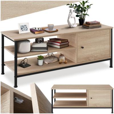 TECTAKE Meuble bas Durban 110x40x45,5cm - Bois clair industriel, Ch&ecirc;ne Sonoma