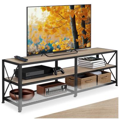 TECTAKE Meuble bas - 161 cm - Bois clair industriel, Ch&ecirc;ne Sonoma