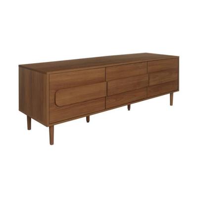 SWEEEK Meuble TV vintage d&eacute;cor bois de noyer 3 portes 150cm - Juliana