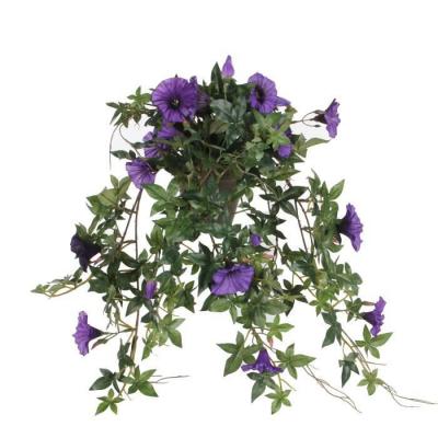 P&eacute;tunia plante artificielle violet fonc&eacute; en pot L50
