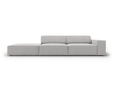 MICADONI HOME MICADONI Canap&eacute; Gauche Jodie, 3 Places, Gris Clair, Tissu Structurel