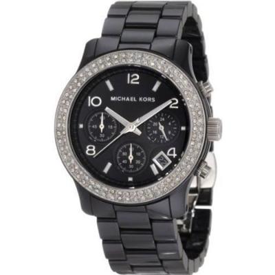 MICHAEL KORS  - MK5190 - Montre Femme - Quartz Chronographe - Bracelet C&eacute;ramique Noir