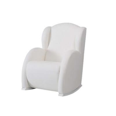 MICUNA  - Fauteuil &agrave; bascule Flor Slow System Blanc Simili Cuir blanc