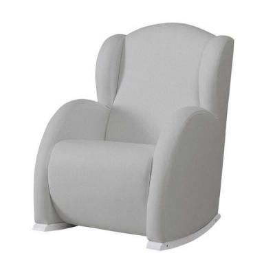 MICUNA  - Fauteuil &agrave; bascule Lactancia Flor Blanc Simili Cuir gris