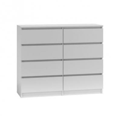 MILAN - Commode contemporaine chambre salon 120x97x40 - Buffet 8 blanc 