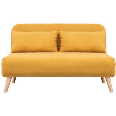 MILIBOO  - Banquette convertible 2 places effet velours moutarde AMIKO