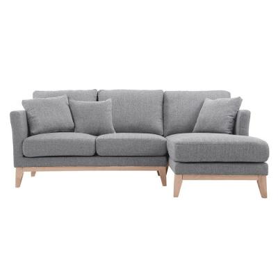 MILIBOO  - Canap&eacute; d'angle droit scandinave gris clair d&eacute;houssable OSLO