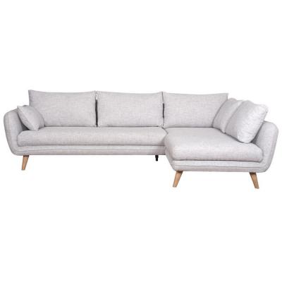 MILIBOO  - Canap&eacute; d'angle scandinave 5 places gris clair chin&eacute; CREEP