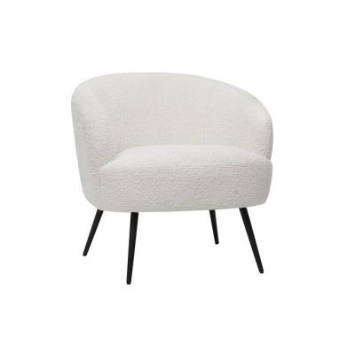 MILIBOO  - Fauteuil en tissu effet laine boucl&eacute;e et m&eacute;tal MAGGIE