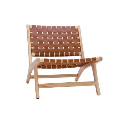 MILIBOO  - Fauteuil en bois et lani&egrave;res tress&eacute;es marron BONDI