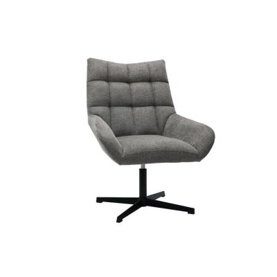 MILIBOO  - Fauteuil pivotant design en tissu effet velours texur&eacute; gris KING