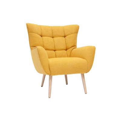 MILIBOO  - Fauteuil scandinave effet velours moutarde AVERY