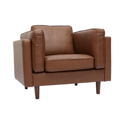 MILIBOO  - Fauteuil cuir vintage marron BRADLEY - cuir de buffle