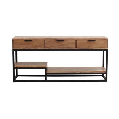 MILIBOO  - Meuble TV en acacia massif et m&eacute;tal 115 cm WARREN