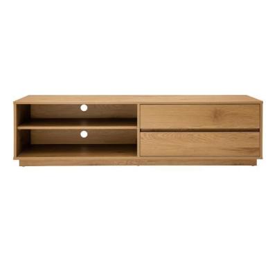 MILIBOO  Meuble TV finition bois clair ch&ecirc;ne 2 tiroirs L160 cm MADERO