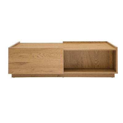 Miliboo - Table basse avec rangements finition bois clair ch&ecirc;ne 2 tiroirs L120 cm MADERO