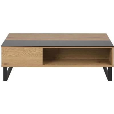 Table basse relevable en bois et m&eacute;tal WYNN - Bois clair / noir