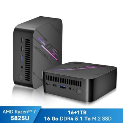 BLACKVIEW Mini PC MP100 AMD Ryzen 5 7430U 4.3GHz Max 16 Go 512 Go SSD/4To, Windows 11 Pro, Wifi 6, 4K UHD Display NETFLIX - Gris