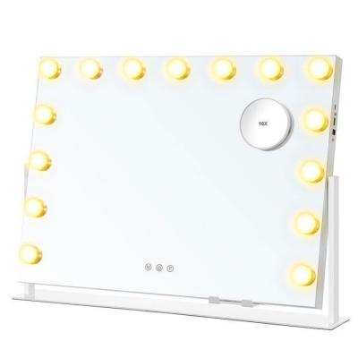 SONGMICS Miroir de maquillage avec lumi&egrave;res contr&ocirc;le tactile blanc mat