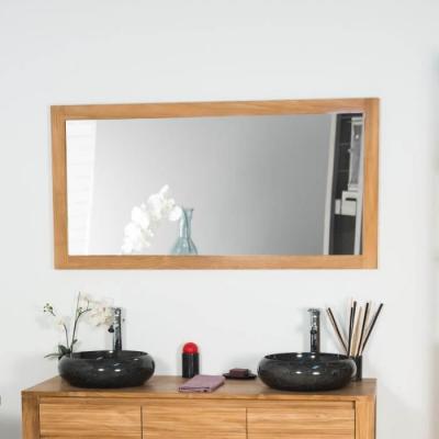 Miroir rectangle en teck massif 140x70 - Marron