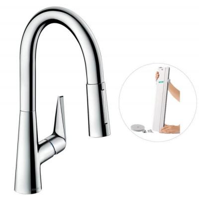 HANSGROHE Cuisine avec douchette extractible talis m51 2 jets sbox , chrom&eacute;