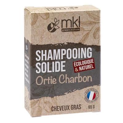 MKL  Green Nature Shampoing Solide Ortie Charbon Cheveux Gras 65 g