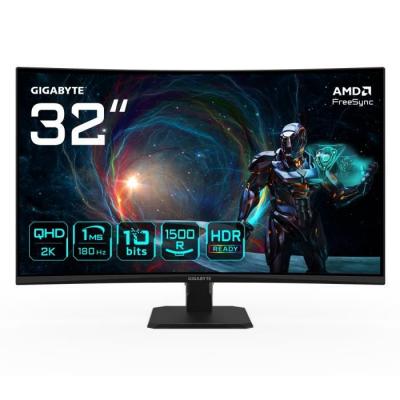 GIGABYTE Moniteur Gaming -  - GS32QCA - 315 Incurv&eacute; - QHD 2560x1440 - 180Hz 1ms