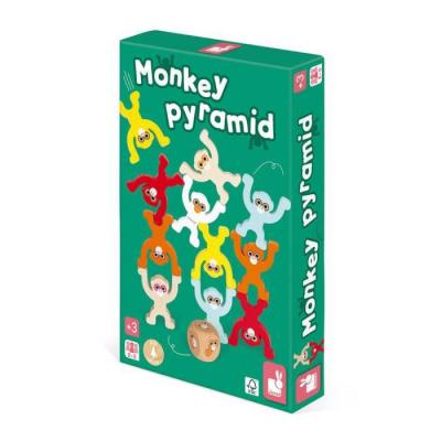 JANOD Monkey Pyramid - Jeu d'Adresse en Bois - D&egrave;s 3 ans