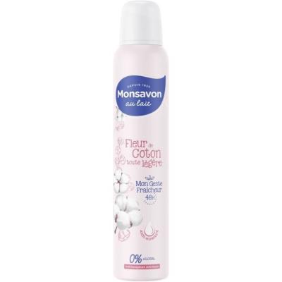 MONSAVON D&eacute;odorant spray lait et coton,  (200 ml)