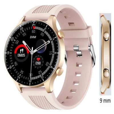 XTRADITECH Montre Connect&eacute;e Femme  Extra Fine &Eacute;paisseur 9mm Alliage Ronde 13Rose Dor&eacute; Langue Intuitive 2Boutons 1 Raccourci &agrave; Sport 